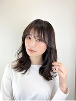 オークヘア 福間店(OAK hair calme) 韓国人風後れ毛が可愛いエギョモリカット/フェザーバング