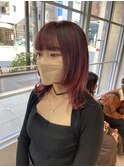 ピンクレッド×ウルフカット