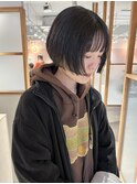"久保田"ミニボブまとまぷつっとボブ地毛風縮毛矯正ストレート