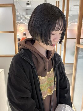 ラミエ バイ メルト 吉祥寺(lamie by melt) "久保田"ミニボブまとまぷつっとボブ地毛風縮毛矯正ストレート