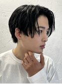 ニュアンスパーマツーブロックマッシュセンターパート前下がり
