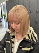 ハイトーン/ハイトーンボブ/ブロンドヘア