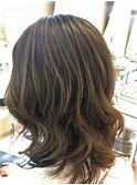 〈wave和合店〉グレージュシークレットハイライトなみなみ巻き