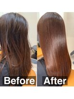 スリーク(SLEEK)&nbsp;SLEEK式髪質改善【縮毛矯正】ビフォーアフター　表面