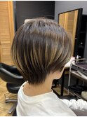 【黒髪/オリーブグレー/小顔/似合わせショート】林愛華