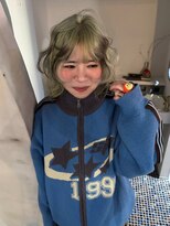 オルン(ORGN.)&nbsp;ミントカラー　チョコミント　デザインカラー　ハイトーン　ボブ