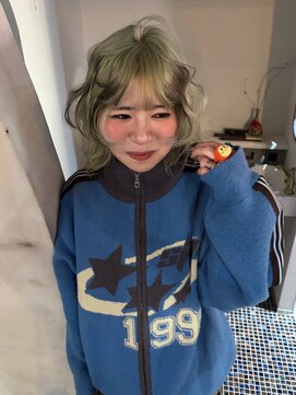 オルン(ORGN.) ミントカラー　チョコミント　デザインカラー　ハイトーン　ボブ