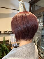 ヘアーサロン プアメリア(Puamelia) 大人可愛い小顔立体感ショートボブ×ローズブラウン艶カラー