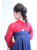 卒業式 袴着付け 編み込みダウンスタイル