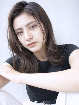 アイティー バイ アルバム 中野店(IT by ALBUM) カジュアルウェーブ_オリーブカラーハイライトカラー_27862