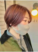 大人可愛いピンクベージュのショートヘア/フレッシュ/ラフ