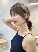 くびれヘア/顔周り/韓国/レイヤーカット/黒髪/ミディアム/銀座