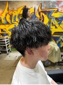 ツイストスパイラルパーマ縦落ちパーマメンズ波巻きパーマ