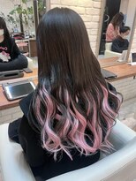 シュガー ヘアアンドネイル 仙台(SUGAR)&nbsp;ロング＋ピンクインナーカラー＊