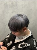 シルバーグレー/ダブルカラー/ショートマッシュ/ツーブロック/