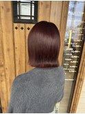 切りっぱなしBOB ボルドーカラー