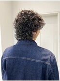 プードルパーマウルフカットマッシュパーマアッシュブラック