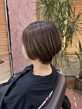 ロッソバイアルター 鎌取(ROSSO by aL-ter) くびれヘア/大人ボブ/アプリコットオレンジ[鎌取/増田]