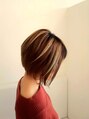 アグ ヘアー ラキ 土崎店(Agu hair laki) 気になる部分だけポイントでハイライトショートボブ