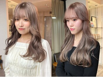 ソワン ドゥ ブレス セルン コフレ 心斎橋(soin de brace cerne X coffret)の写真/ハイトーンでも艶たっぷりのダメージレスな仕上がり★トレンド×似合わせカラーを◎【心斎橋/髪質改善】