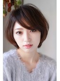 小顔ひし形ショートボブ30代40代50代☆
