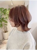 【ウルフカット】モノトーングレージュ,マロンベージュ