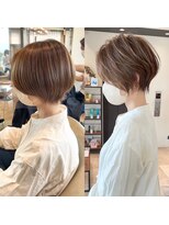 《30代40代》白髪ぼかしハイライト×前下がりボブ【イケダ】