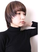 似合わせカットイメチェンフルバングハッシュカットショート0105
