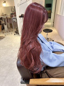 ヘアーメイクブランニュー セントラル 西大寺店(hair make Brand new central) チェリーピンク　ロングレイヤー
