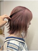 ピンクグレージュ×外はねロブ