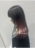 バレイヤージュ／ピンクバレイヤージュ／ハイライト／ピンクカラ