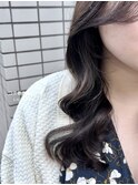 コテ巻き風パーマ/デジタルパーマ/ダークベージュレイヤーカット