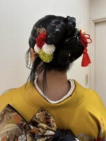 アカネ(Akane)&nbsp;成人式ヘアセット　リボンアレンジ　10代　20代