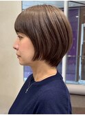 表参道髪質改善白髪ぼかし髪質改善ミディアムボブグレージュ50代