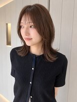 ルトワフクロマチ(Lutowa Fukuromachi) 顔周りカット×外ハネミディ×ブラウン/袋町/本通
