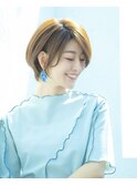 【山方　直也】小顔×ペールベージュ×耳かけ×マッシュショート
