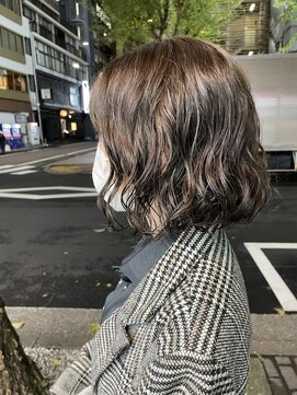 マージュ ギンザ(marju GINZA) オリーブベージュと巻き髪風ボブニュアンスパーマ