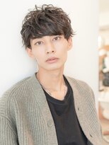 アッシュブラック/マッシュパーマ/刈り上げ/ツーブロック