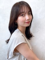 アフロート ルヴア(AFLOAT RUVUA)&nbsp;るなstyle 大人可愛い韓国ヘア 小顔薄めバング 顔周りレイヤー