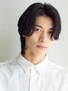 ガーデンヨコハマエスト(GARDEN YOKOHAMA est) ダークアッシュ メンズ センターパート ウルフ