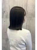 オリーブブラック/切りっぱなしボブ