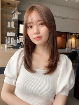 エトラ 渋谷店(etora) 小顔 前髪 ミディアムレイヤーカット 大人ガーリー"