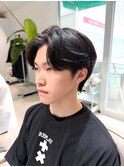韓国ヘア 毛流れセンターパート×ショートマッシュ