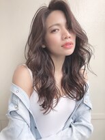 グレージュ デジタルパーマ 小顔 ゆるふわ レイヤー 高柳