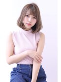 ことりベージュ毛先パーマ大人かわいい小顔フレンチボブ大人ボブ