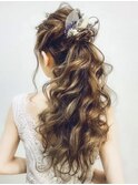 サイドロープ編みアレンジのミドルポニーテール★早朝ヘアセット