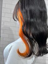 ビス ヘア アンド ビューティー 西新井店(Vis Hair＆Beauty) インナーカラー/イヤリングカラー/ケアブリーチ/オレンジ/モテ髪