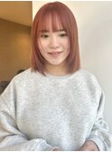 福井 大和田 ピンクベージュ 顔まわりレイヤーボブ 20代