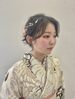 ヘアー アイス 御器所本店(HAIR ICI)&nbsp;20代成人式卒業式向け♪ナチュラルカラー編み込みアレンジヘア