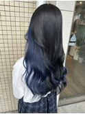 ブルーブラック×パープルブルー×インナーカラー